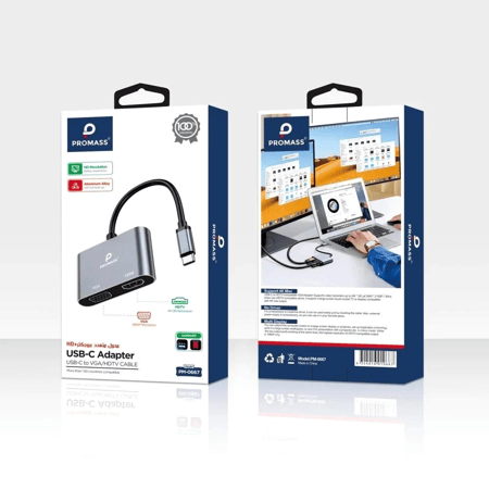 وصلة تايب سي بروجكتر او شاشة + HDMI ماركة PROMASS