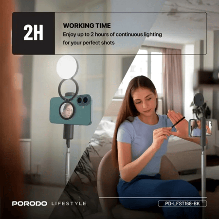 اضاءة تصوير + مراية + ماج سيف 360 درجة ماركة PORODO