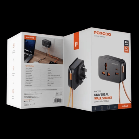 فيش جداري 38 واط 4 في 1 ماركة PORODO