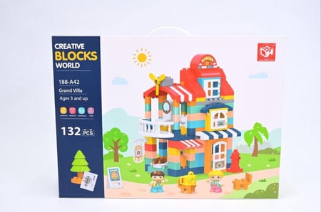 مجموعة مكعبات بناء منزل