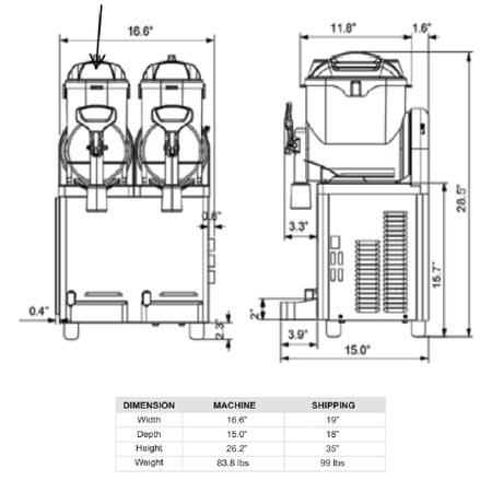 آلة سلاش موديل SSM-52 من ICETRO