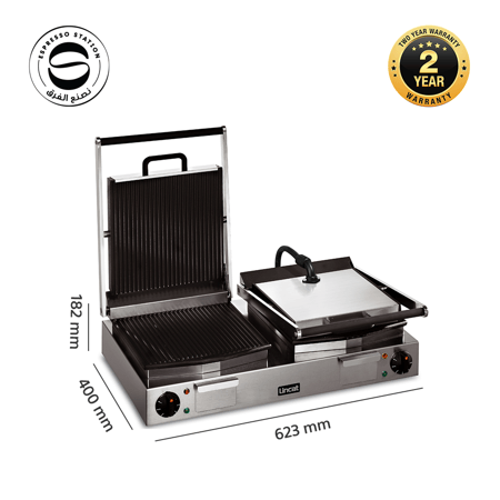 (LINCAT LPG2) شواية بانيني مزدوجة، ألواح مضلعة