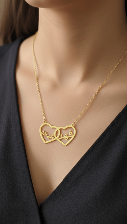 قلاده اسمين بقلوب