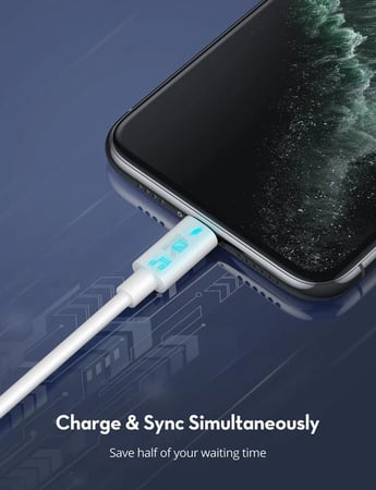 راف باور كيبل Type‑C إلى Lightning بطول 1 متر – أبيض