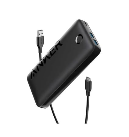 أنكر - بطارية انكر 335 باوركور بمنفذين USB-A و منفذ تايب سي بسعة 20000 ملي امبير - اسود