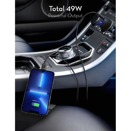 راڤ باور شاحن سيارة PD Pioneer بقوة 49W بمنفذ USB-C – أسود