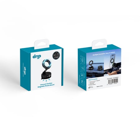 Drip حامل جوال مغناطيسي دوران 360 – أسود