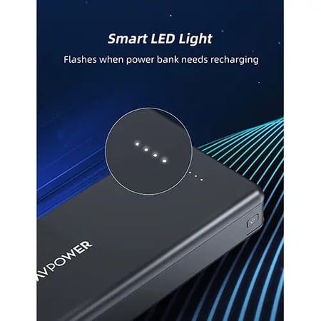 راف باور باور بانك RP‑PB1216 – 20,000 mAh، 15 W، 4 منافذ – أسود