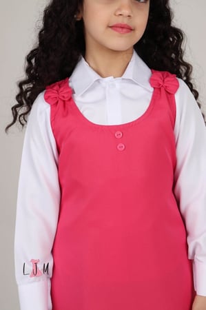 مريول ابتدائي وردي ازرار امامي  1018