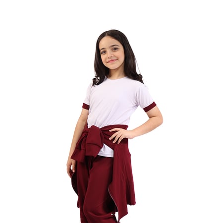 الزي الرياضي للمتوسط عنابي  (ثلاث قطع)