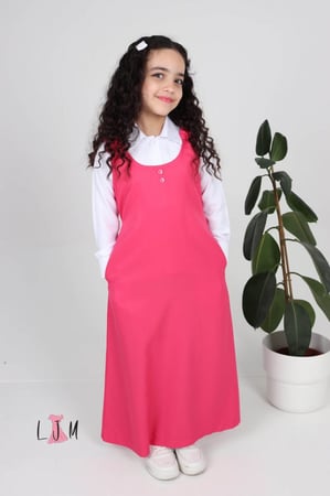 مريول ابتدائي وردي ازرار امامي  1018