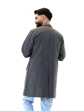 لاب كوت رجالي رمادي غامق بسحاب