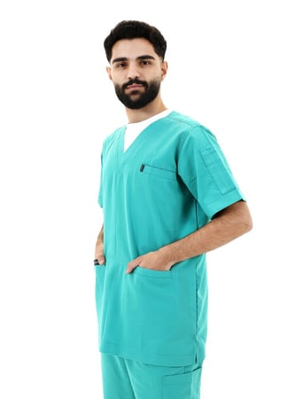سكرب طبي رجالي أخضر فيروزي