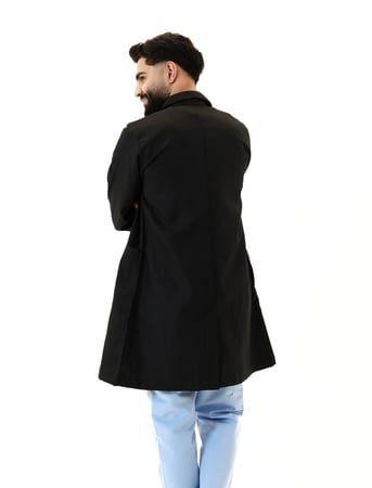 لاب كوت رجالي أسود بأزرار