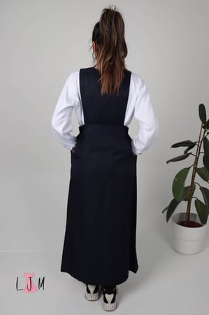 مريول ثانوي كحلي شيال موديل عصري صدر سبعة