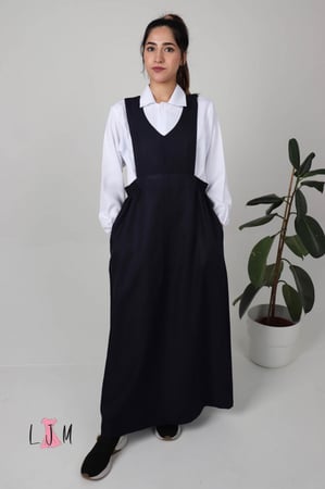 مريول كحلي شيال حزام مطاط من الجانبين