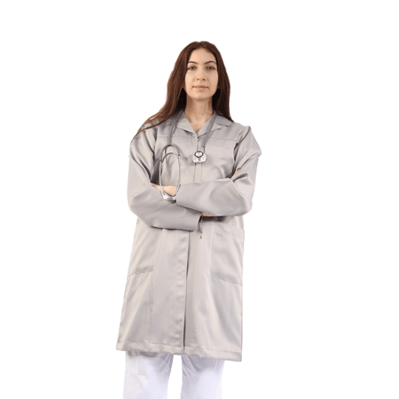 لاب كوت نسائي رمادي