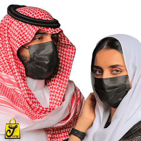 كمامات يوني فورم لون أسود ثلاث طبقات ( 50 كمامة )