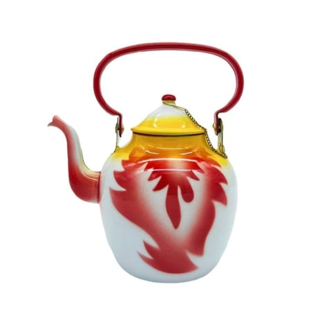 ابريق غضار احمر الشعلة يوغسلافي