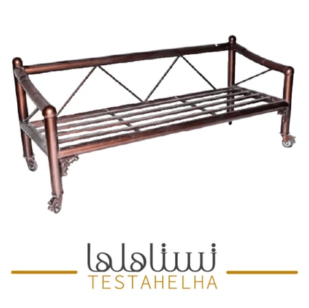 كرسي جلسة خارجية حديد نحاسي بكفرات