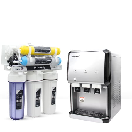 جهاز تحلية مياه منزلي water pure بتقنية النانو سلفر  مع برادة