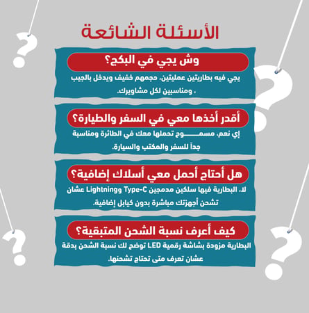 بطارية امباكتو بسعة 10 الاف ملي امبير + حبة هدية - اللوان متعددة
