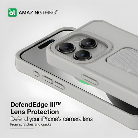 AMAZINGthing | مات برو كفر حماية ماج سيف مع مسكة ايفون 15  - رمادي