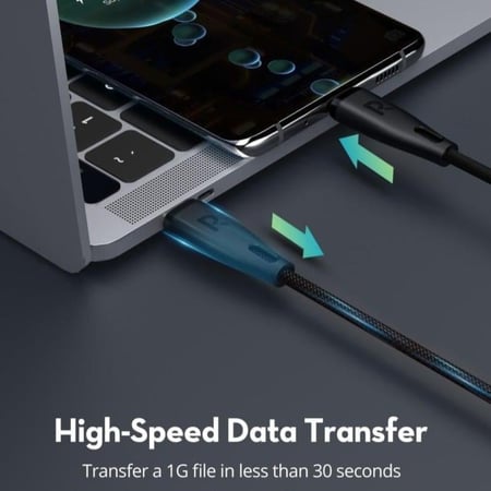 راف باور | سلك تايب سي الى تايب سي نايلون بقوة 60 واط 1.2 متر - اللوان متعددة