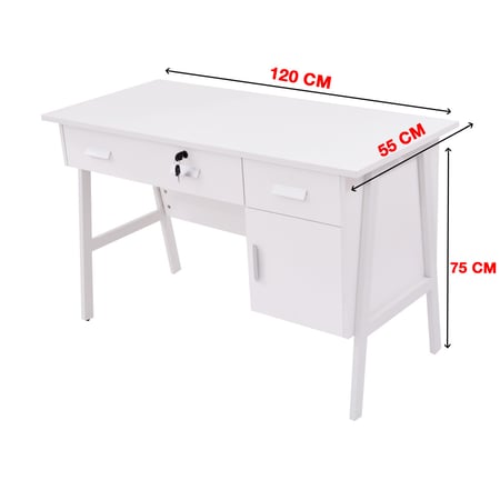 مكتب كاما 120 سم ابيض  9607-120-W