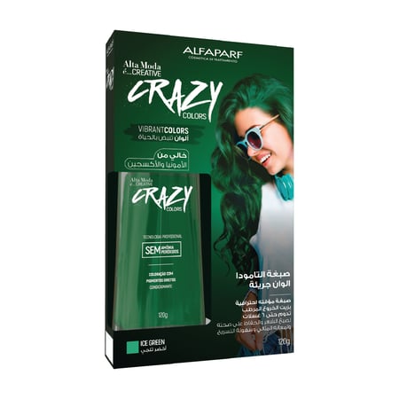 ألتا مودا كريزي صبغة شعر مؤقتة احترافية أخضر ثلجي 120جم
