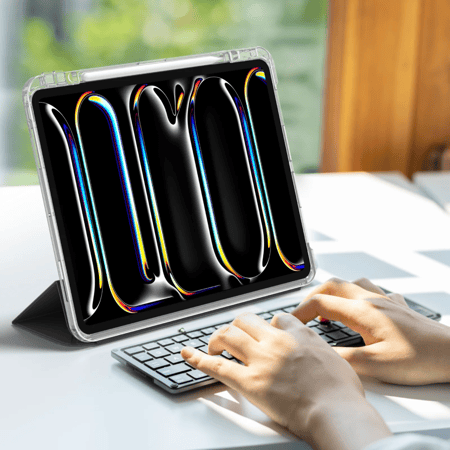 كفر حماية ذكي شفاف مع حامل قابل للطي لايباد برو 11 إنش M4 - تصميم أنيق وحماية متكاملة