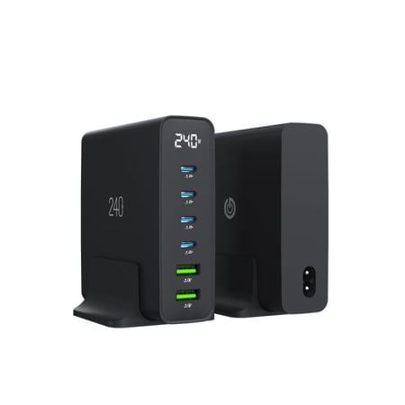 قوي - جان 240W منصه شحن وشاحن مكتبي