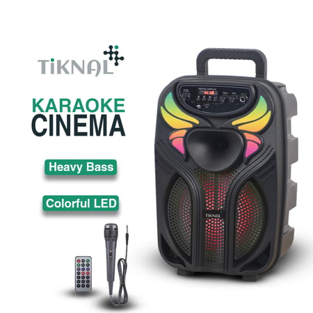 مكبر صوت كاريوكي تيكنال TK-H105 بقوة 10 واط مع ميكروفون وإضاءة LED - HiFi وBass عميق