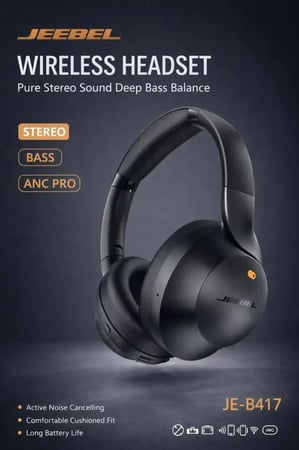 سماعة جيبل ANCPRO اللاسلكية الذكية بعزل ضوضاء متقدم بصوت ستيريو عميق بلوتوث 6.0 وقت تشغيل 55 ساعة واتصال متعدد الاجهزة وثلاثة اوضاع تشغيل