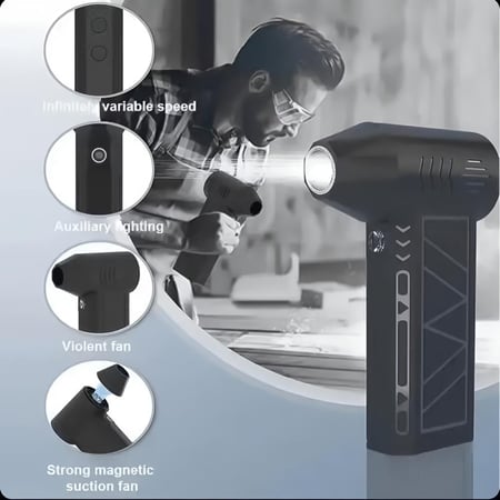 فيرتك - منفاخ هواء صغير متعدد السرعات مع كشاف