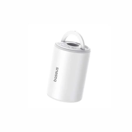 بيسوس باور بانك بمدخل USB-C ومنفاخ هواء محمول مع إضاءة LED - أبيض