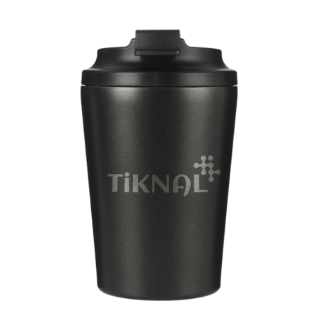 كوب حراري أسود أنيق يحافظ على حرارة مشروبك