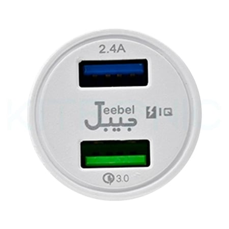 شاحن سيارة سريع جيبل 30 واط بمنفذين USB - شحن سريع 3.0 أصلي