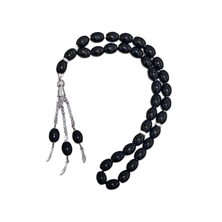سبحة لون اسود ملكي 33 حبة حجر