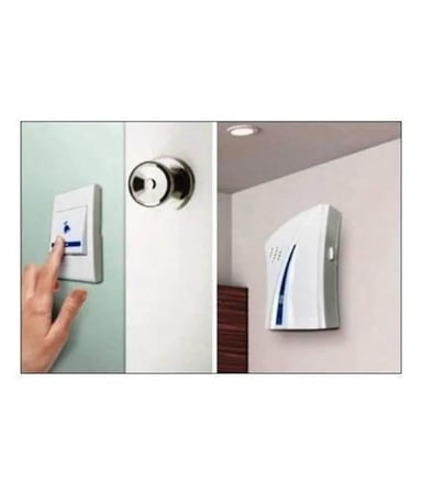 جرس باب لاسلكي على فيش جداري مع بطاريات 510AC