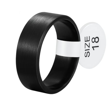 خاتم من ستانلس ستيل لون اسود بمقاسات متعدد ( طباعة بالليزر )