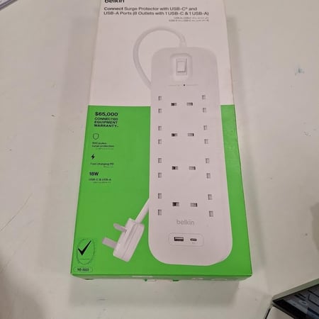 belkin - توصيلة كهربائية 8 منافذ  + منفذين PD+USB  موديل SRB003ar2M ماركة بيلكين