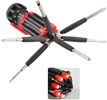 مجموعة مفكات  8in1 مدمجة مع كشاف بطاريات