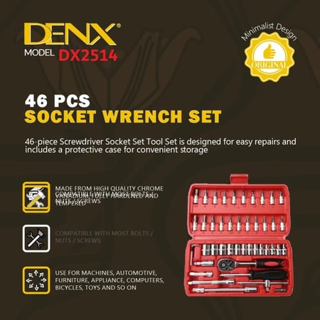 طقم مفاتيح 46 قطعة من DENX م/ DX2514