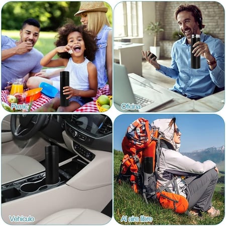 مطارة ستيل بشاشة رقمية LED تحفض الحار والبارد