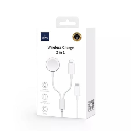WiWU - شاحن ابل واتش لاسلكي 1.2 متر - M10 - ابيض ماركة ويوو