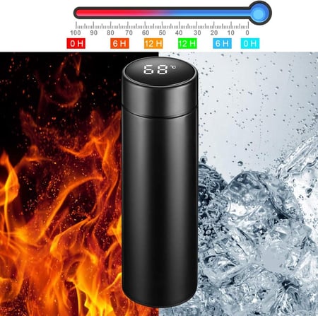 مطارة ستيل بشاشة رقمية LED تحفض الحار والبارد