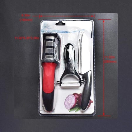 طقم سكين ومقشرة مع مبرد سكاكين م/ TC-2343