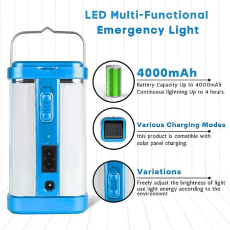 مصباح طوارئ LED قابل للشحن بالطاقة الشمسية HG DUE م/ HG-1663