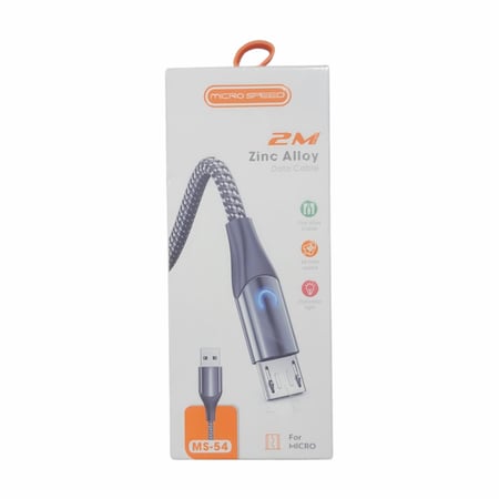 MICRO SPEED-  كيبل مايكرو USB طول2 متر  قماش -م/MS-54 ماركة ميكرو سبيد